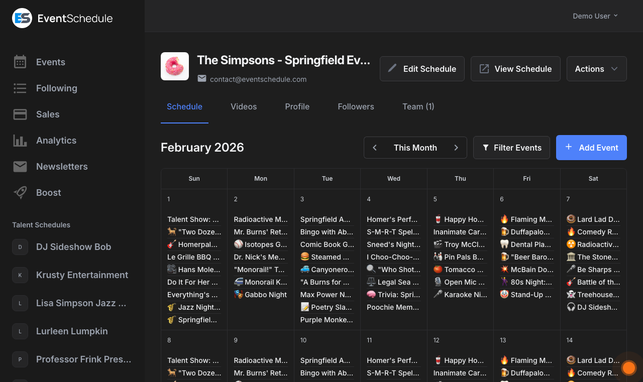 Availability calendar