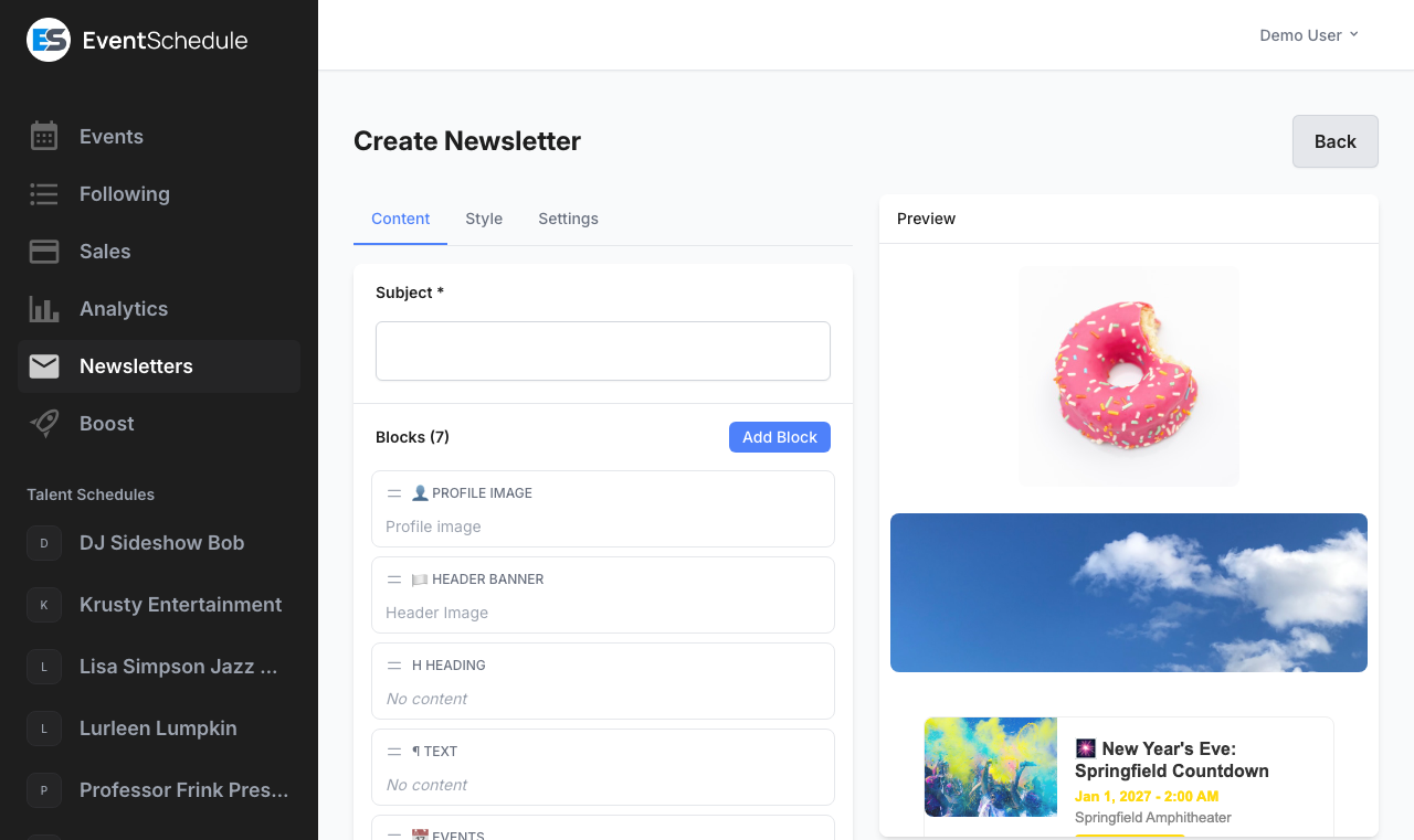 Newsletter builder