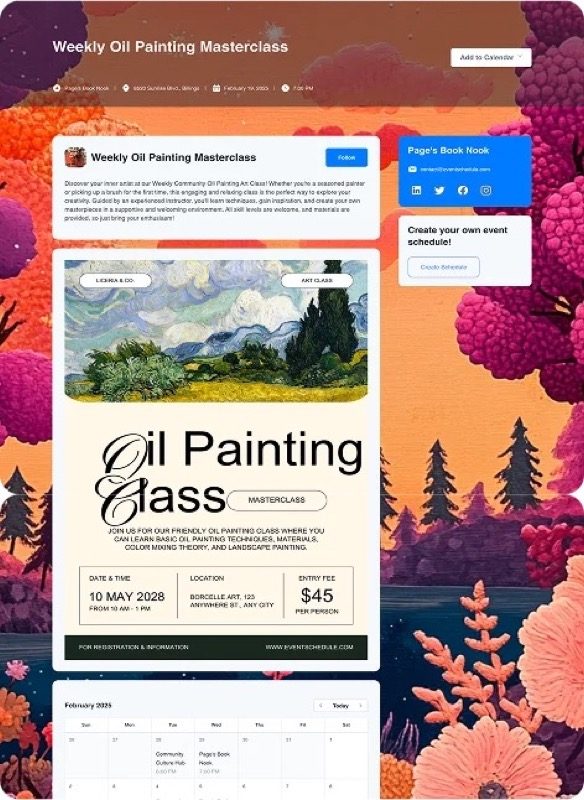 Mobile-friendly event schedule on a smartphone display