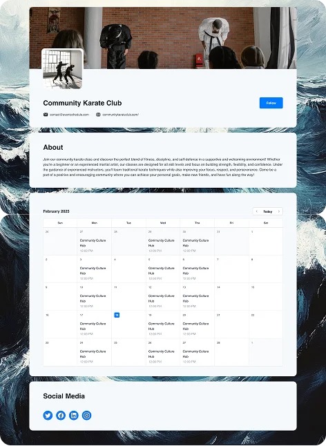 Event management dashboard for organizing your schedule