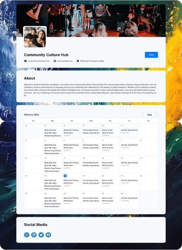 Event analytics showing page views and visitor statistics