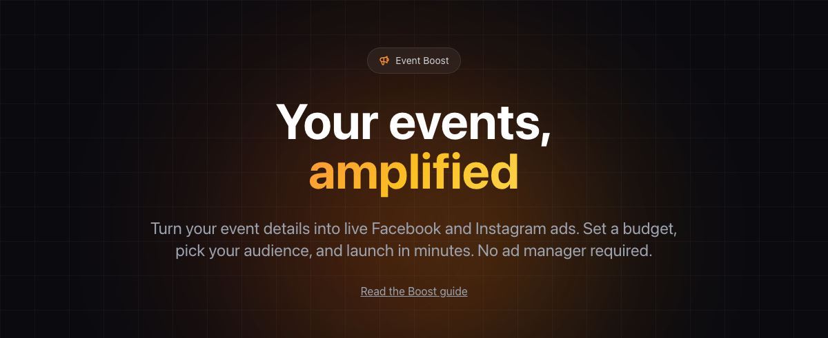 Boost Events with Ad Campaigns - Event Schedule