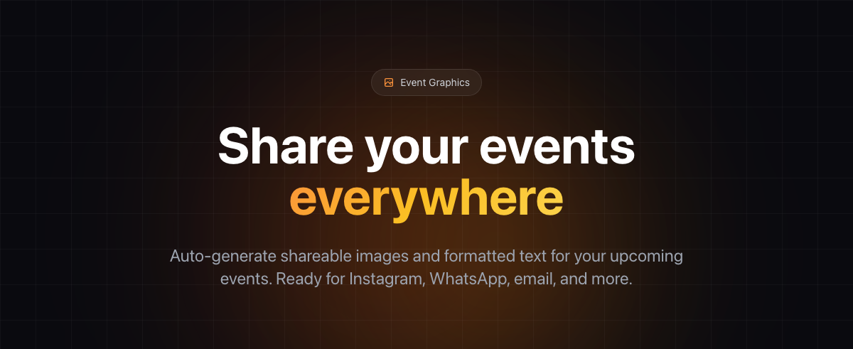 Event Graphics | Auto-Generated Shareable Images - Event Schedule