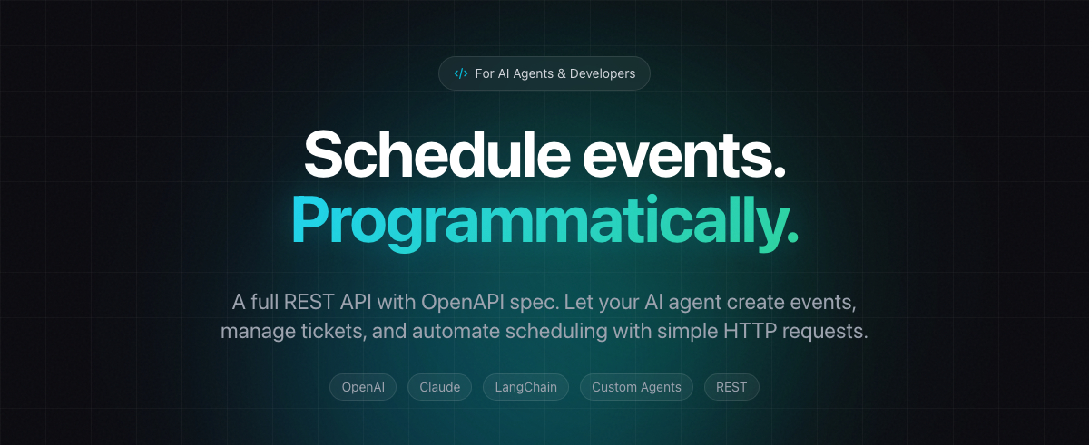Free API for AI Agents & Developers - Event Schedule