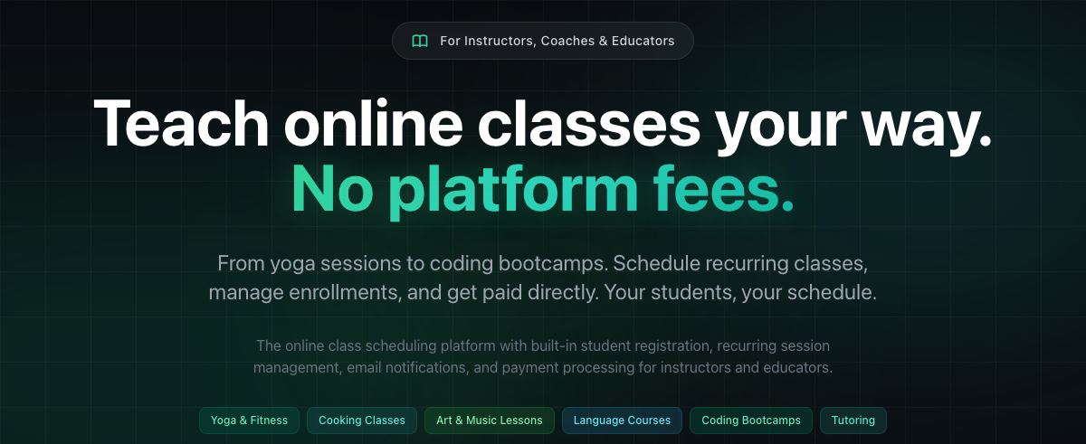 Free Event Schedule for Online Classes | Virtual Teaching